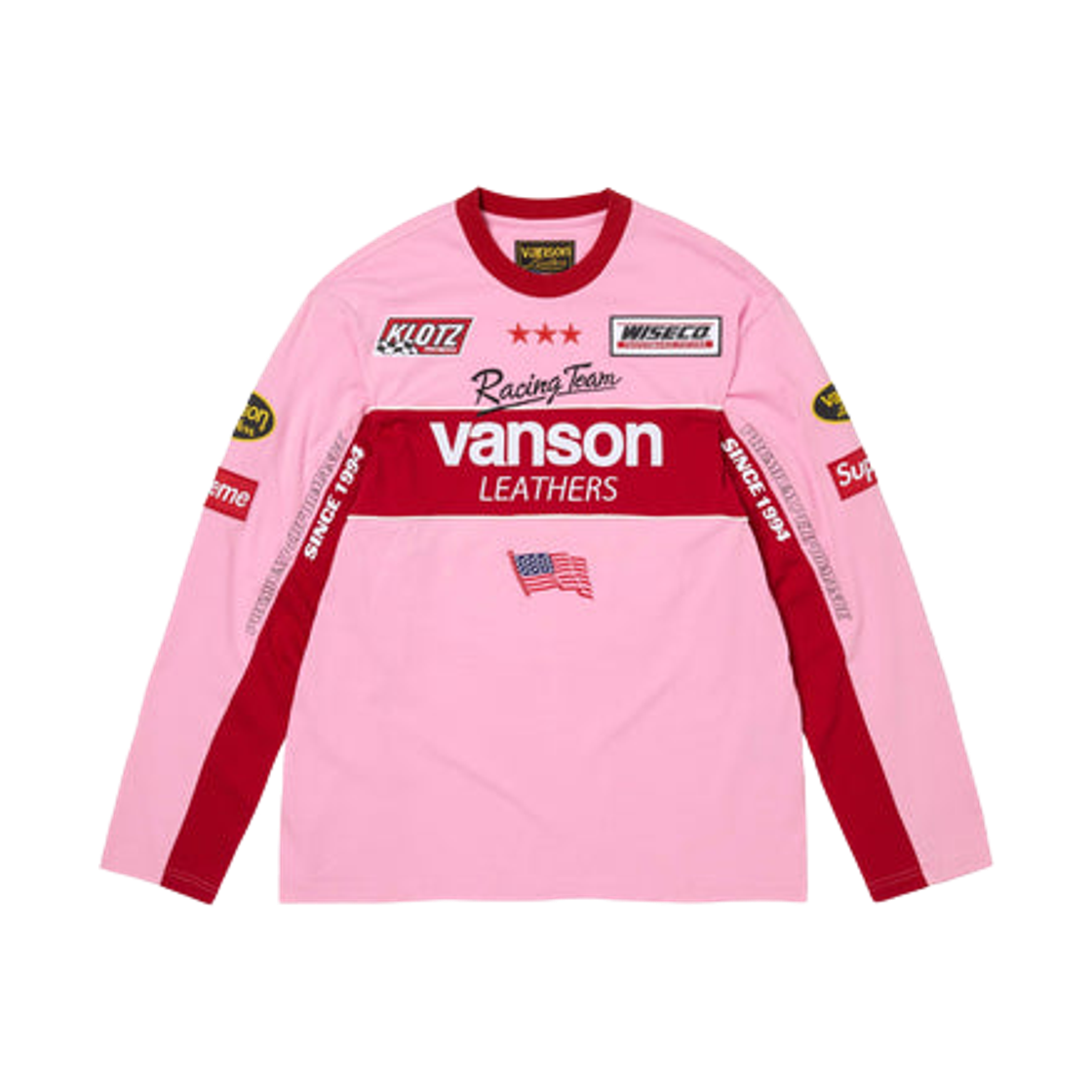 슈프림 x 밴슨 레더스 롱슬리브 탑 핑크 - 26SS(Supreme x Vanson Leathers L/S Top Pink - 26SS)