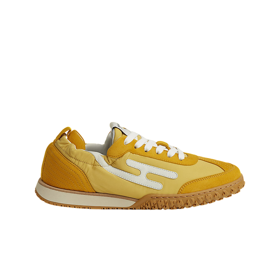 H252013ZJS (W) Hermes Jet Sneakers Suede Goatskin & Jaune Sesame Blanc