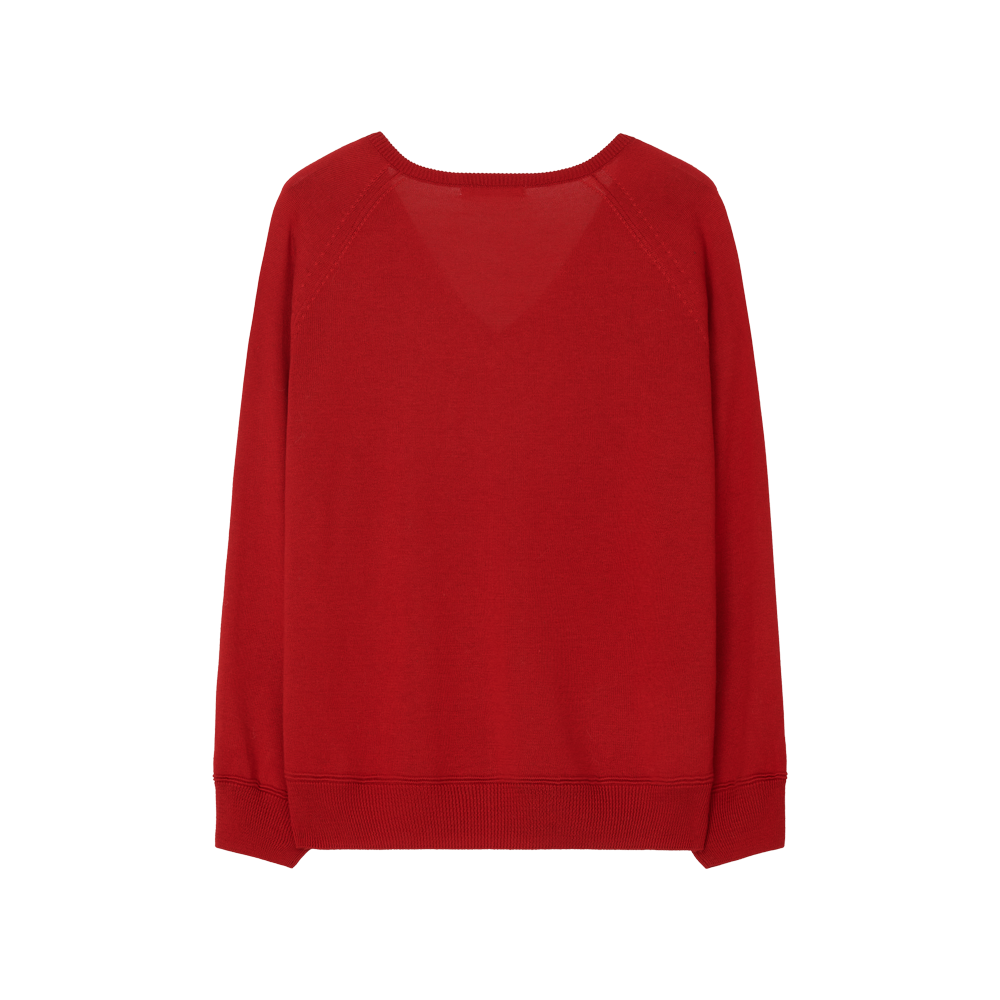 지비에이치 어패럴 루즈 브이넥 니트 / 레드(GBH APPAREL Loose V-Neck Knit / Red) - 2