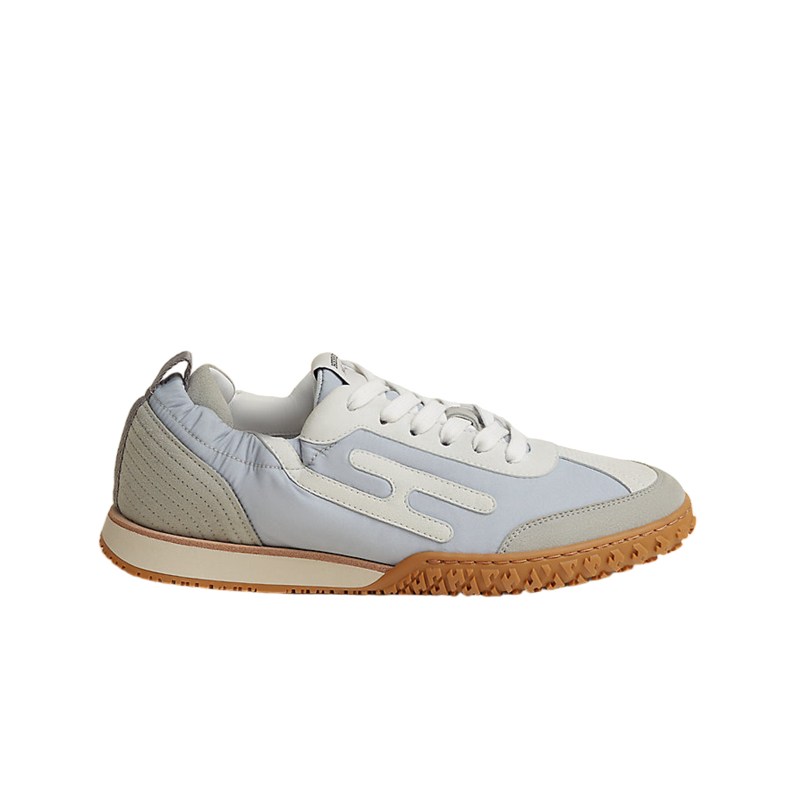 H252013ZS4 (W) Hermes Jet Sneakers Suede Goatskin & Gris Arctique Blanc