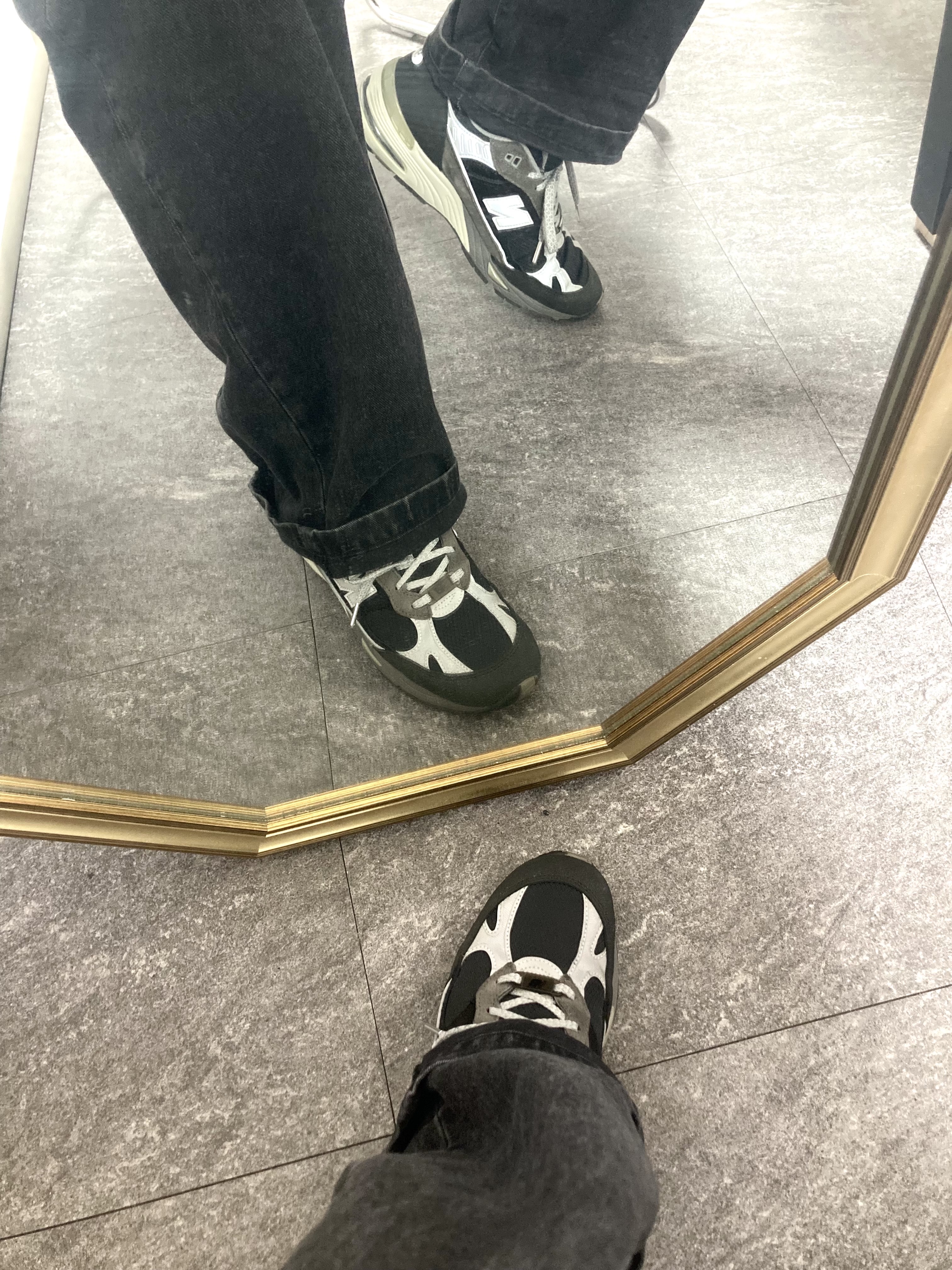 New Balance x Slam Jam 991 Made in UK Black Grey 착용 스타일
