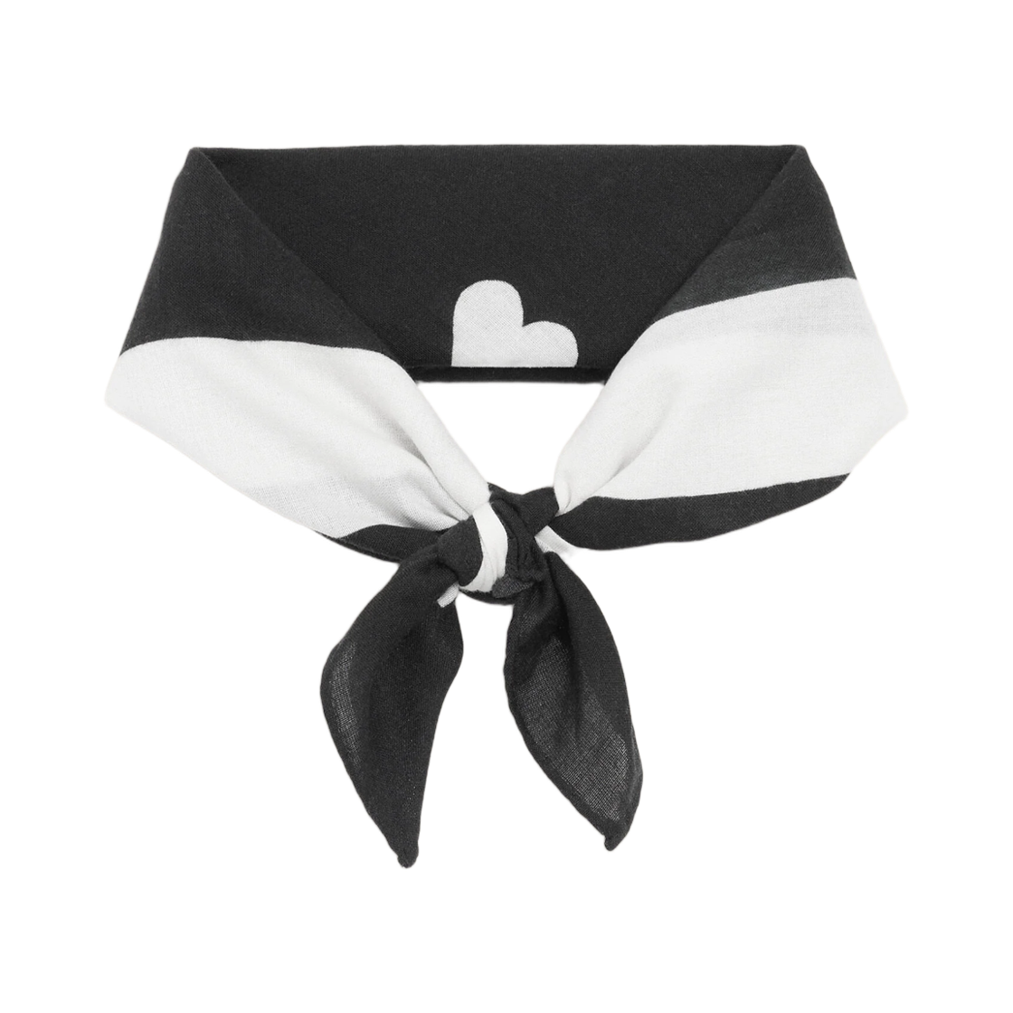 아미 블랙 코튼 아미 드 하트 프린티드 스카프 블랙(AMI Black Cotton Ami De Coeur Printed Scarf Black) - 1