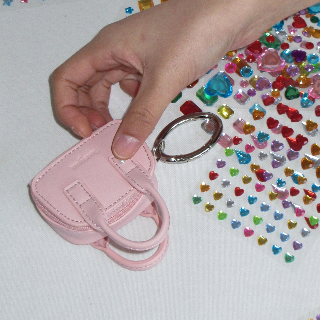 라츠유 타이니 리틀 백 키링 라이트 핑크(LOTS YOU Tiny Little Bag Keyring Light Pink) - 5