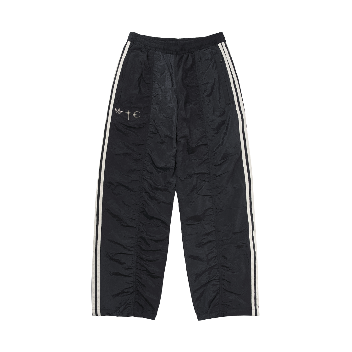 아디다스 x 떠그 클럽 우븐 트랙 팬츠 블랙 실버 메탈릭 - KR 사이즈(Adidas x Thug Club Woven Trackpants Black Silver Metallic - KR Sizing)