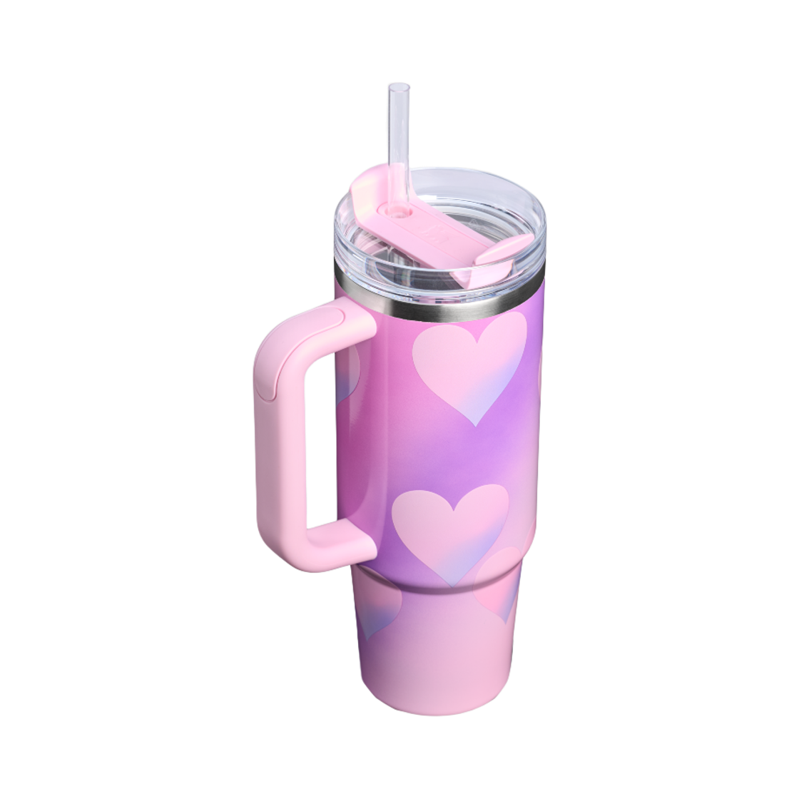 스탠리 더 퀜처 H2.0 플로우스테이트 텀블러 30 온즈 파우더 핑크 하트 그라디언트(Stanley The Quencher H2.0 Flowstate Tumbler 30 oz. Powder Pink Heart Gradient) - 2