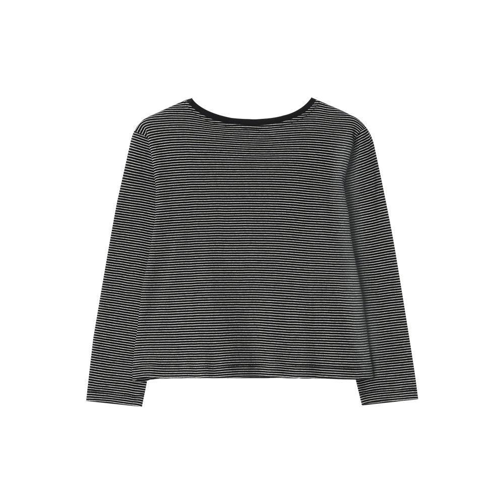 지비에이치 어패럴 미드 슬리브 스트라이프 탑 / 블랙(GBH APPAREL Mid Sleeve Stripe Top / Black) - 2