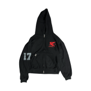 PACOSPLY Falling Angel Zip Up Hoodie Black