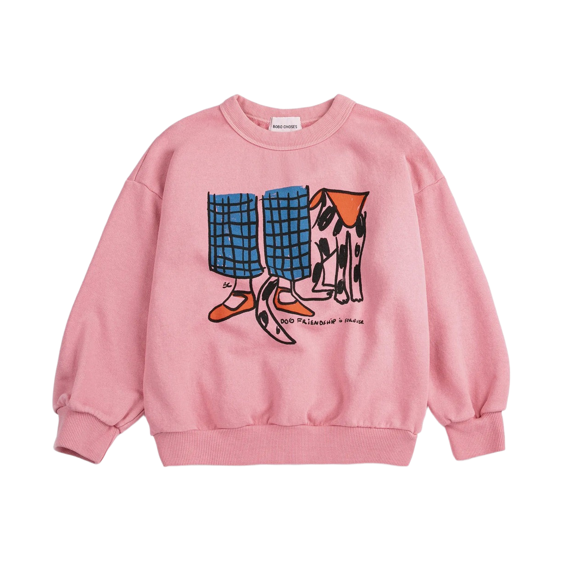 (키즈) 보보쇼즈 도그 프렌드쉽 스웨트셔츠 핑크((Kids) Bobo Choses Dog Friendship Sweatshirt Pink) - 1