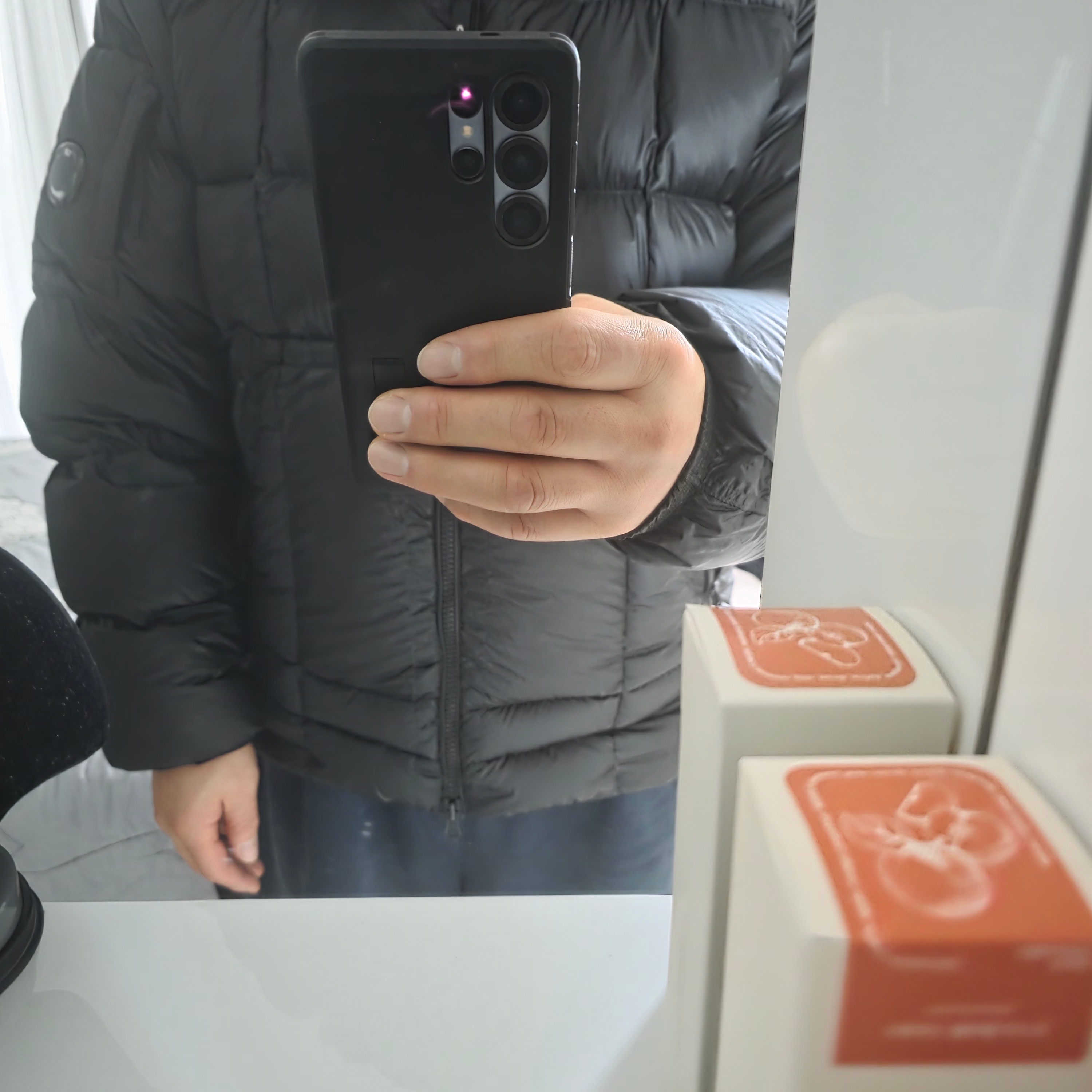 C.P. Company D.D. Shell Hooded Down Jacket Black - 25FW 착용 스타일