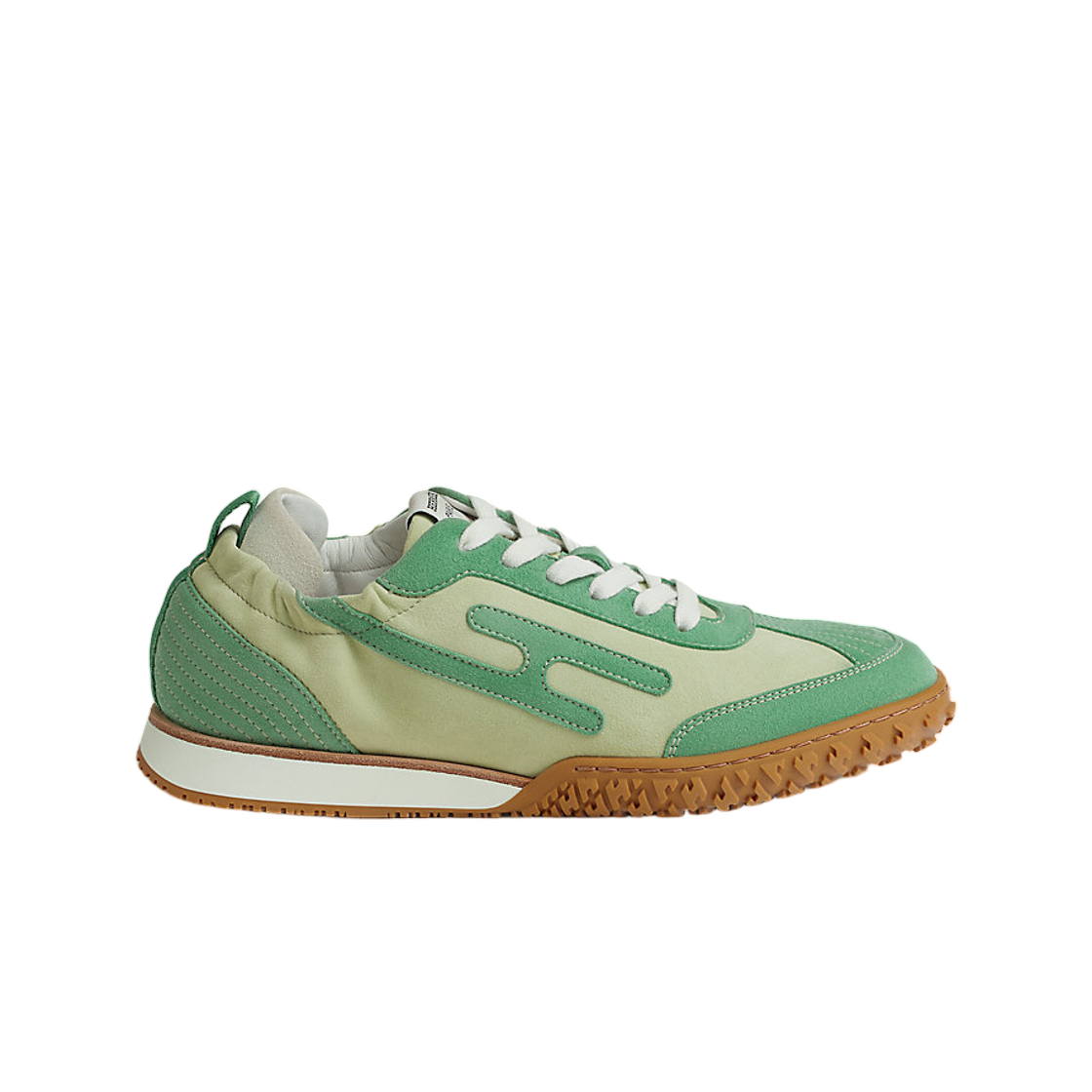 H242153ZDR (W) Hermes Jet Sneakers Suede Goatskin & Vert De Mer Vert Opaline