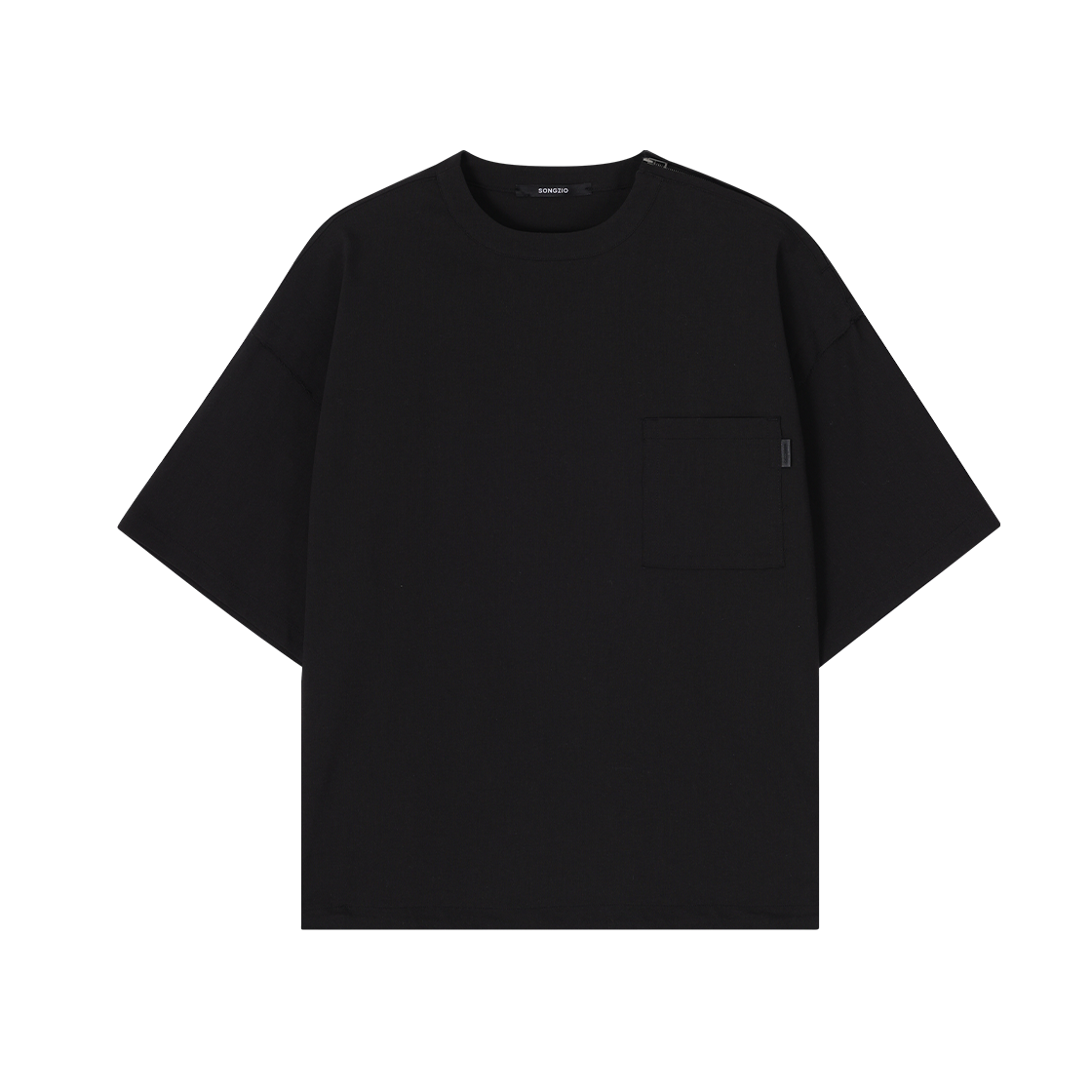 SI3TS705BK SONGZIO COLLECTION Polyptych Woven T Shirt Black