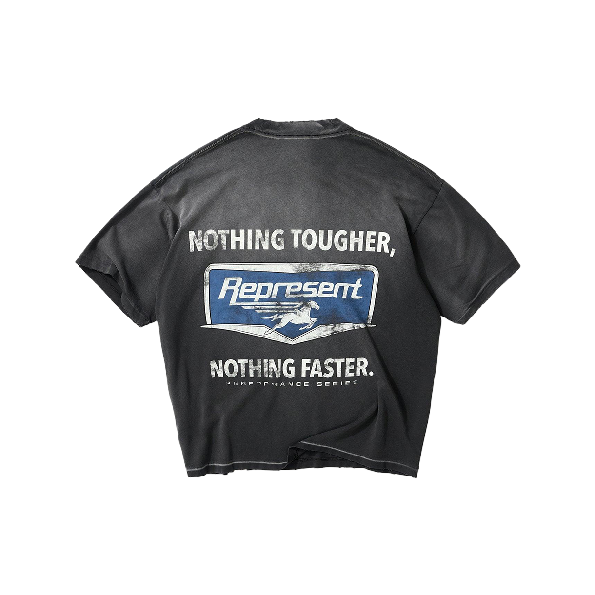 리프레젠트 낫띵 패스터 티셔츠 스테인드 블랙 - 26SS(Represent Nothing Faster T-Shirt Stained Black - 26SS) - 2