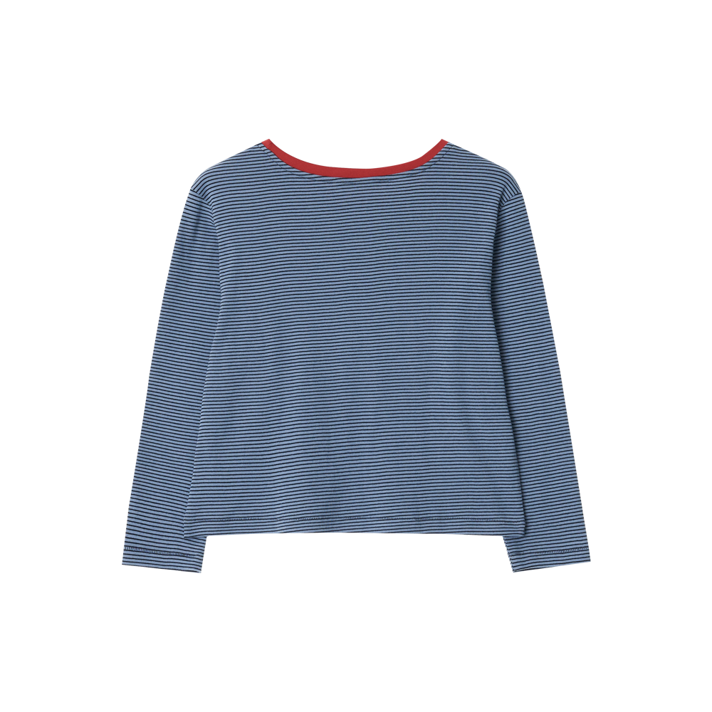 지비에이치 어패럴 미드 슬리브 스트라이프 탑 / 블루(GBH APPAREL Mid Sleeve Stripe Top / Blue) - 2