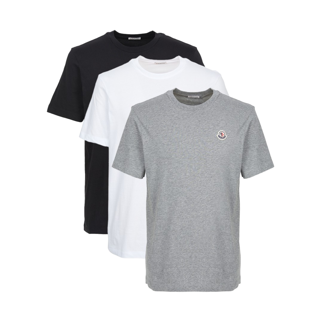 L1-091-8C00032-829H8-3P1 Moncler Logo Patch Short Sleeve T-shirt White Black (3 Pack) - 26SS