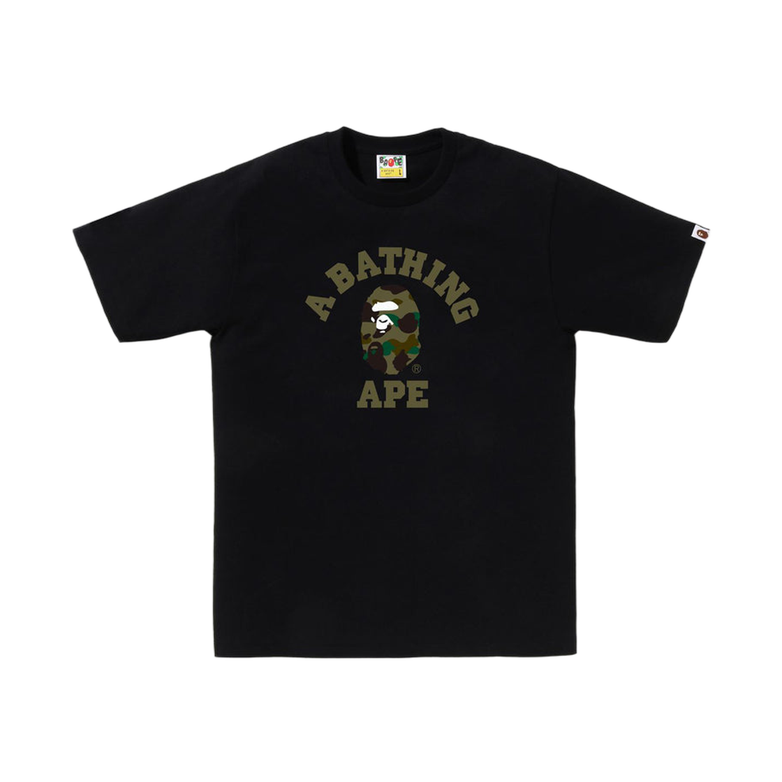 베이프 퍼스트 카모 컬리지 티셔츠 블랙 그린(BAPE 1st Camo College T-Shirt Black Green) - 1