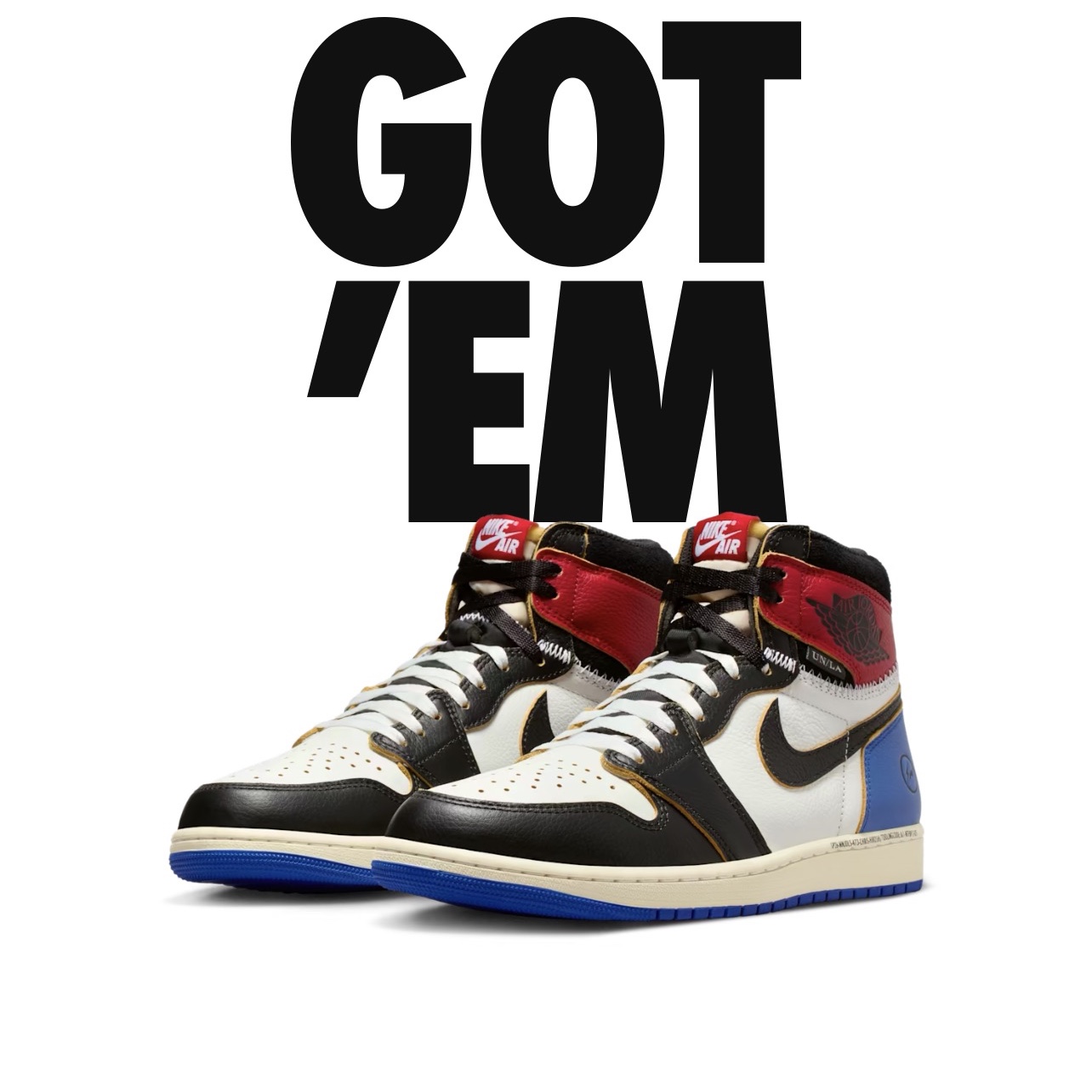 Jordan 1 x Fragment x Union LA Black and Varsity Red 착용 스타일