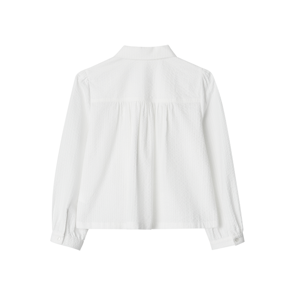 지비에이치 어패럴 라운드 카라 크롭 셔츠 / 화이트(GBH APPAREL Round Collar Crop Shirts / White) - 2