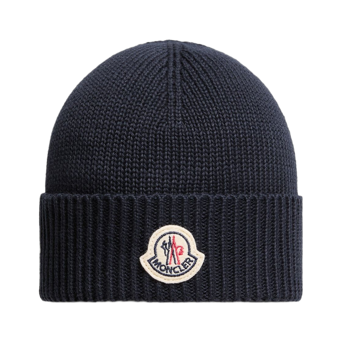 (키즈) 몽클레르 로고 코튼 비니 네이비 블루 - 26SS((Kids) Moncler Logo Cotton Beanie Navy Blue - 26SS)