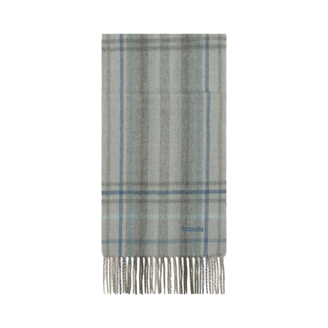 H394852T02 Hermes Sweet Love Muffler Cashmere & Mastic Gris Elephant Indigo
