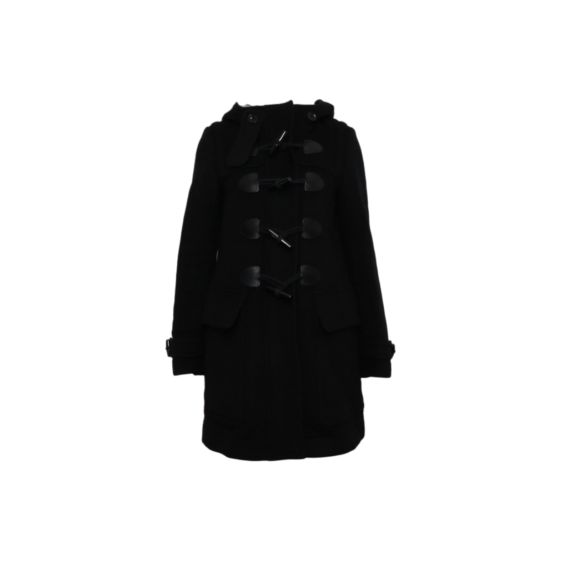 ITLCJV42EORF Burberry 3915587 Bridle Line Black Wool Toggle Double Coat Jacket