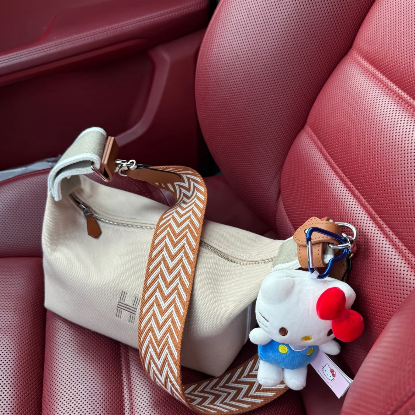 Hermes Large Bride-A-Brac Case Canvas & Naturel 착용 스타일 - 1