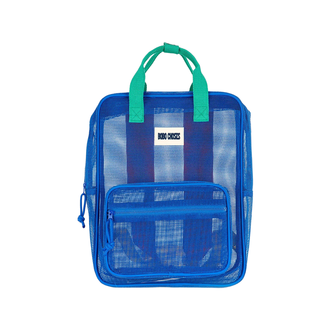 (키즈) 보보쇼즈 컬러 블록 메쉬 백팩 블루((Kids) Bobo Choses Color Block Mesh Backpack Blue) - 1