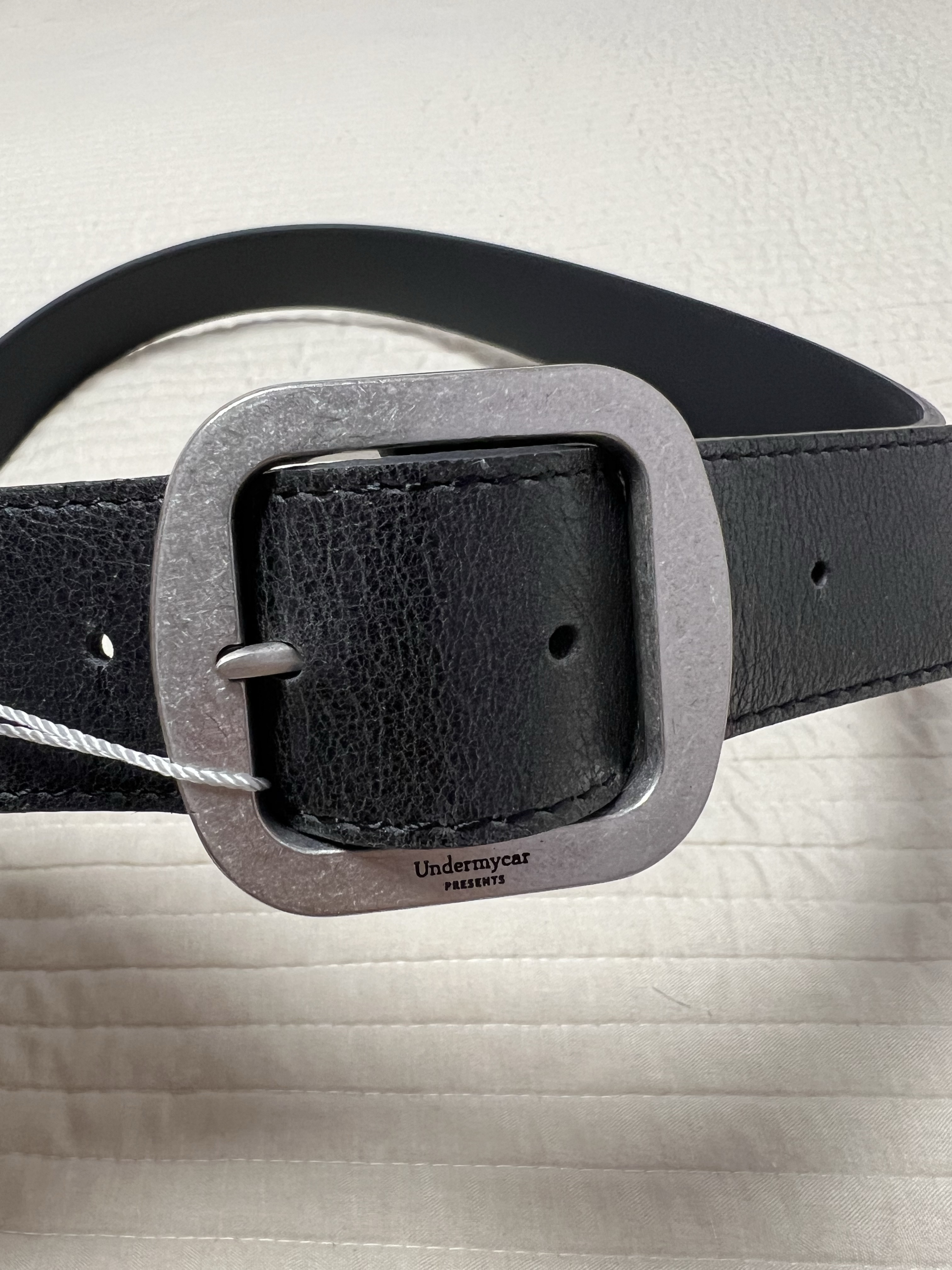 Undermycar MU.128 Original Logo Cracked Leather Belt Silver / Black, emostanceclub French Terry Buddha Hoodie 착용 스타일 - 4