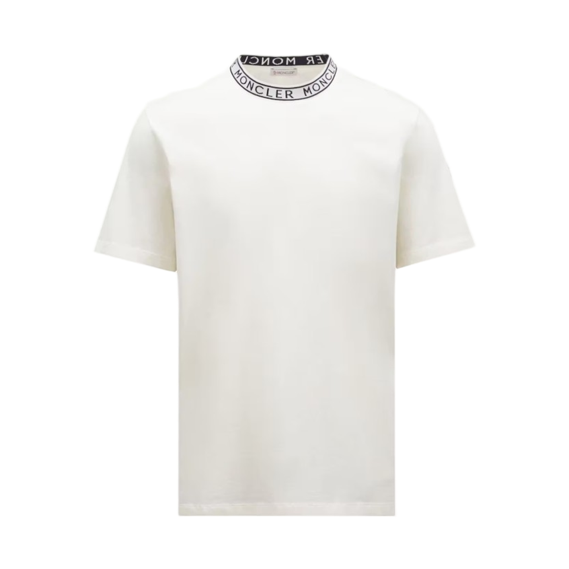몽클레르 로고 트림드 코튼 티셔츠 오프 화이트 - 26SS(Moncler Logo Trimmed Cotton T-Shirt Off White - 26SS) - 1