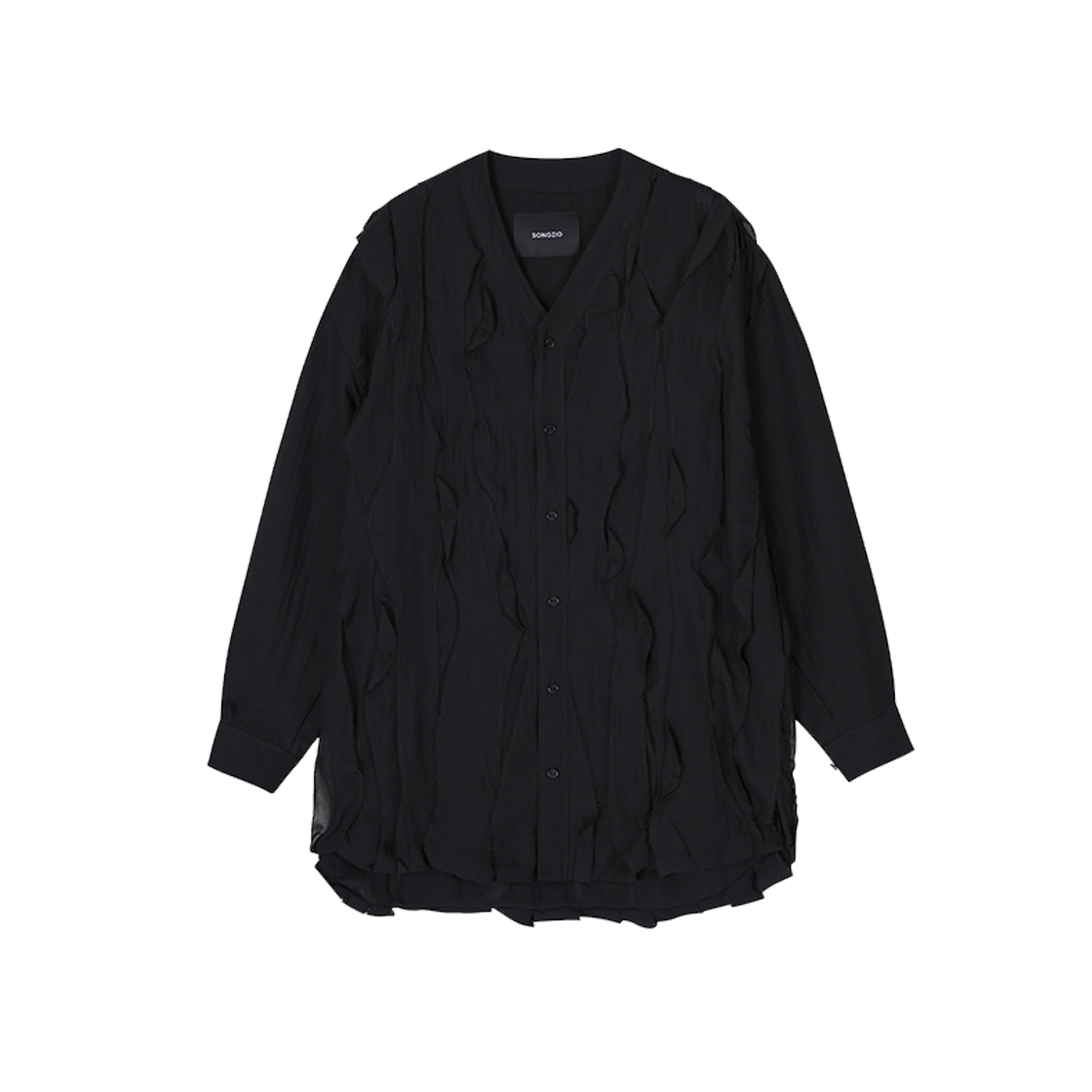 SI2SH701BK SONGZIO COLLECTION Fragment Collarless Shirt Black