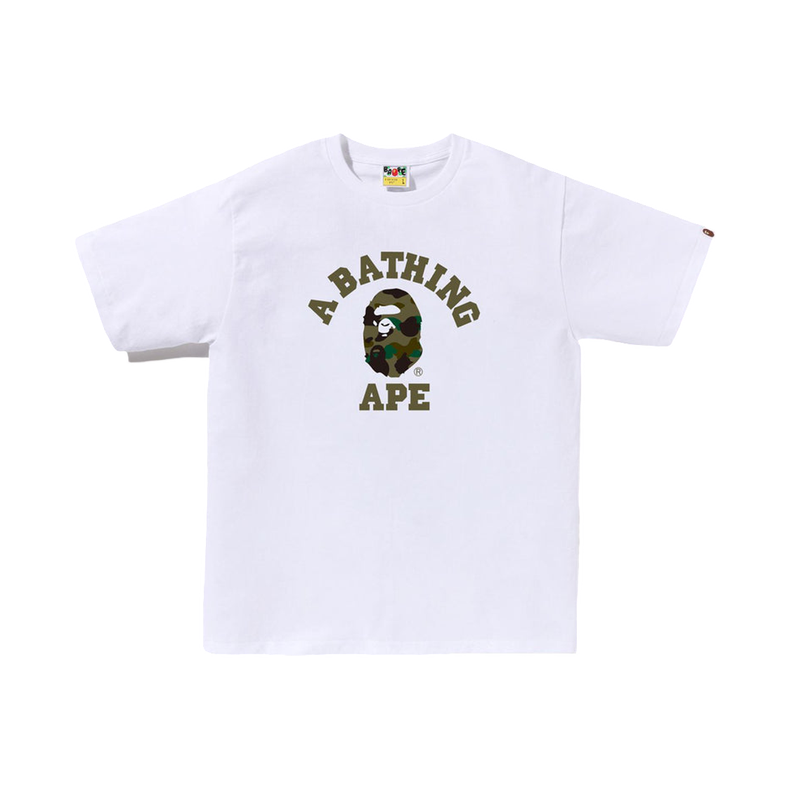 - BAPE 1st Camo College T-Shirt White Green