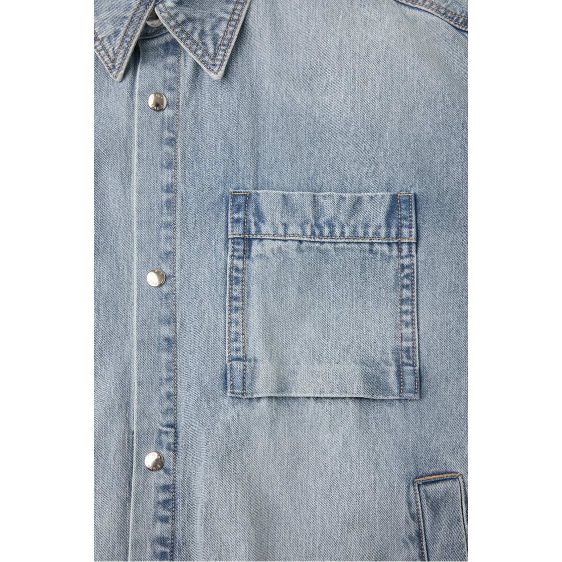 이로 아쥬레 데님 긴팔 셔켓 라이트 블루(IRO Azuree Denim Long Sleeve Shirt Jacket Light Blue) - 5