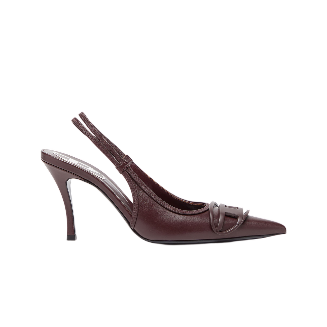 (W) 디젤 D-비너스 나파 레더 슬링백 펌프스 버건디((W) Diesel D-Venus-Burgundy Slingback Pumps In Nappa Leather Burgundy)