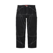 Supreme Contrast Stitch Double Knee Painter Jean Black - 26SS