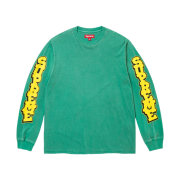 Supreme Cracked Sleeve L/S Top Washed Green - 26SS