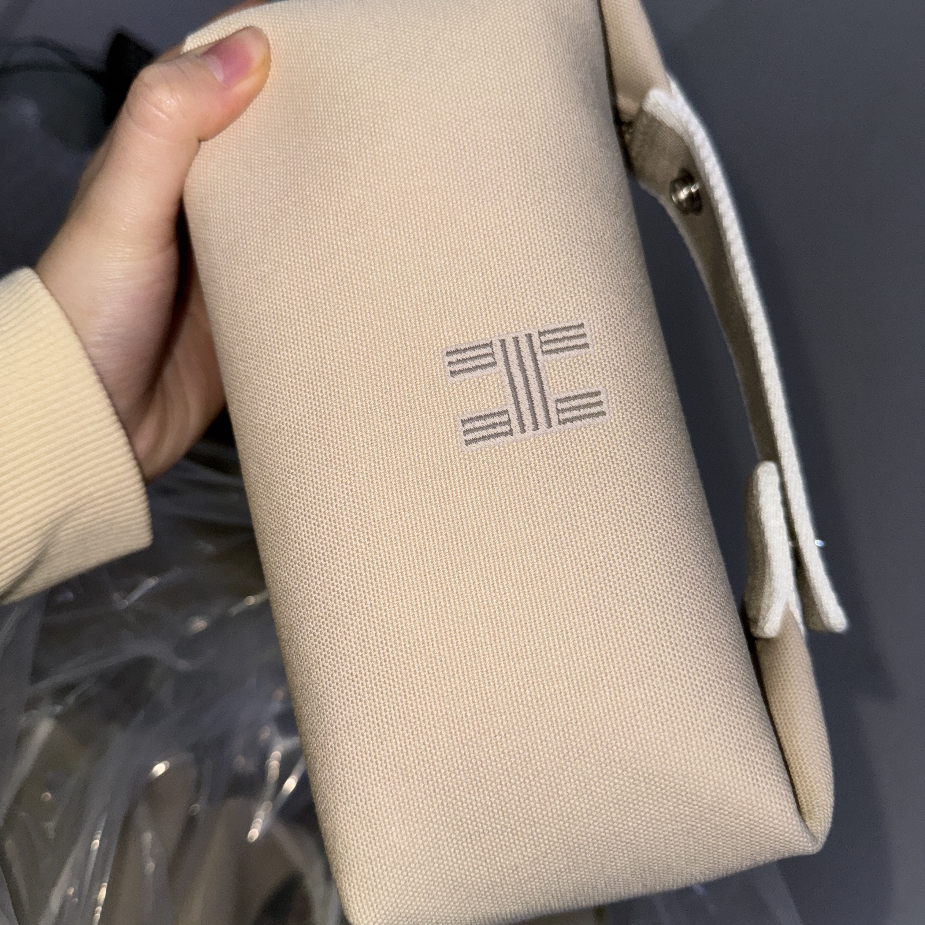 Hermes Large Bride-A-Brac Case Canvas & Naturel 착용 스타일 - 1