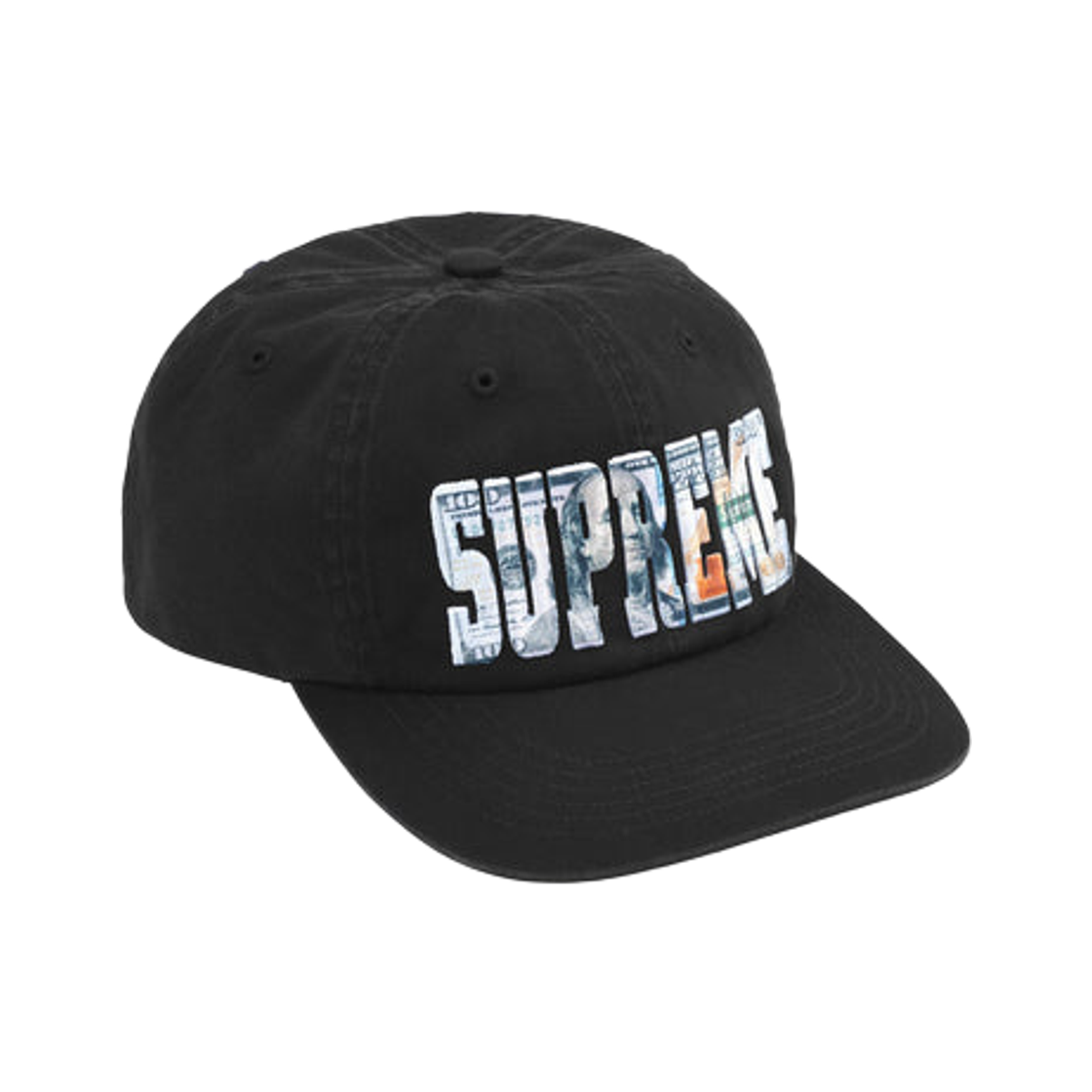 슈프림 자수 머니 로고 6-패널 블랙 - 26SS(Supreme Embroidered Money Logo 6-Panel Black - 26SS) - 1
