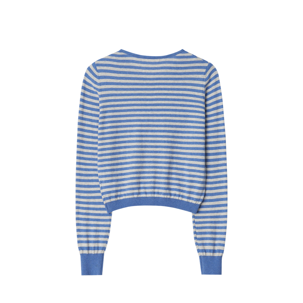 지비에이치 어패럴 캐시미어 앙 가디건 / 블루 스트라이프(GBH APPAREL Cashmere Ang Cardigan / Blue Stripe) - 2