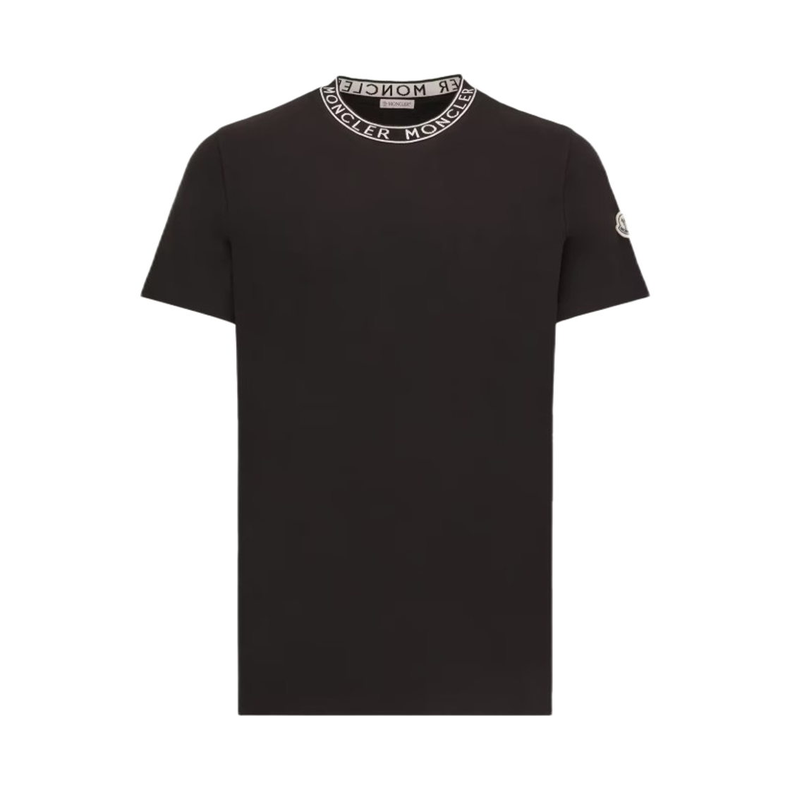 몽클레르 로고 트림드 코튼 티셔츠 블랙 - 26SS(Moncler Logo Trimmed Cotton T-Shirt Black - 26SS)