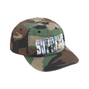 Supreme Embroidered Money Logo 6-Panel Woodland Camo - 26SS