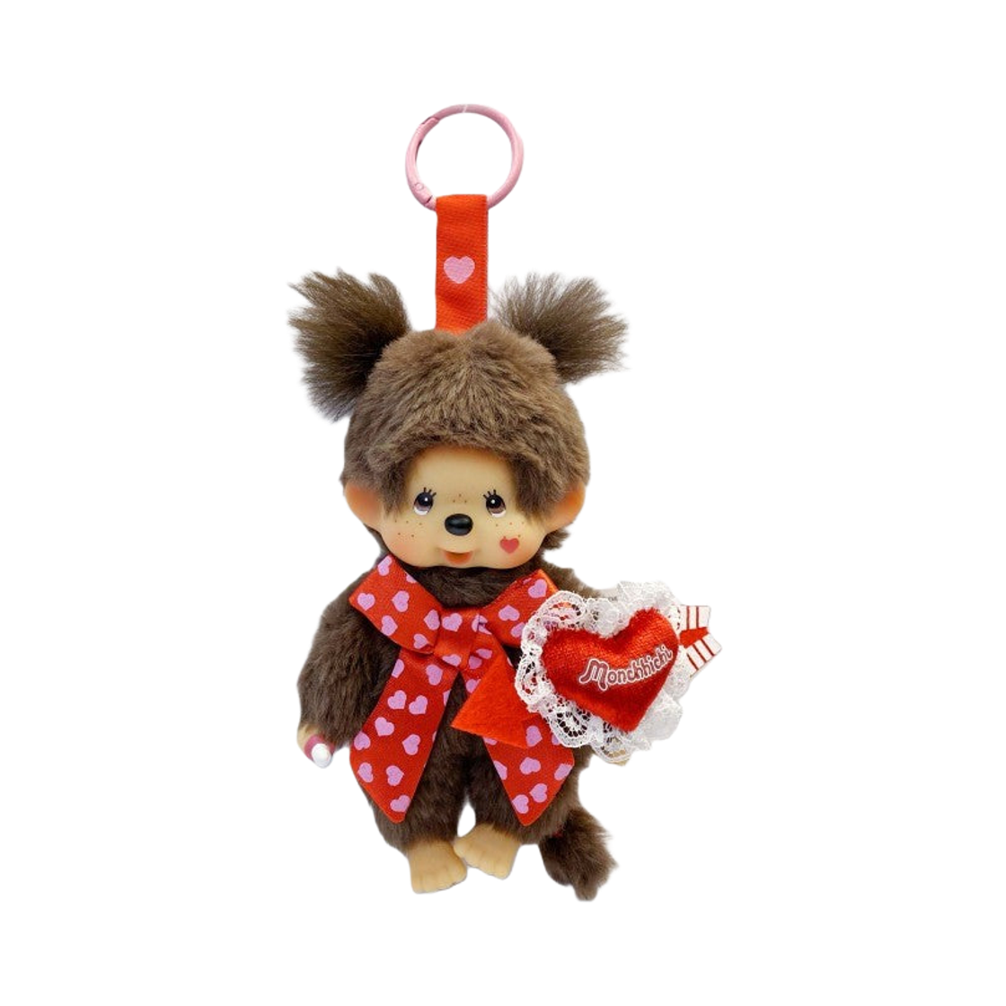 몬치치 하트 & 키스 XOXO 걸 키 체인 브라운(Monchhichi Heart & Kiss XOXO Girl Keychain Brown)