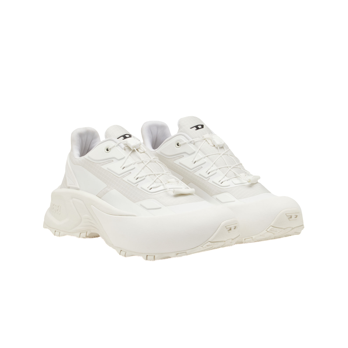 디젤 D-케이지 러너 스니커즈 TPU 트림 립스탑 화이트(Diesel D-Cage Runner-Sneakers In Tpu-Trimmed Ripstop White) - 2