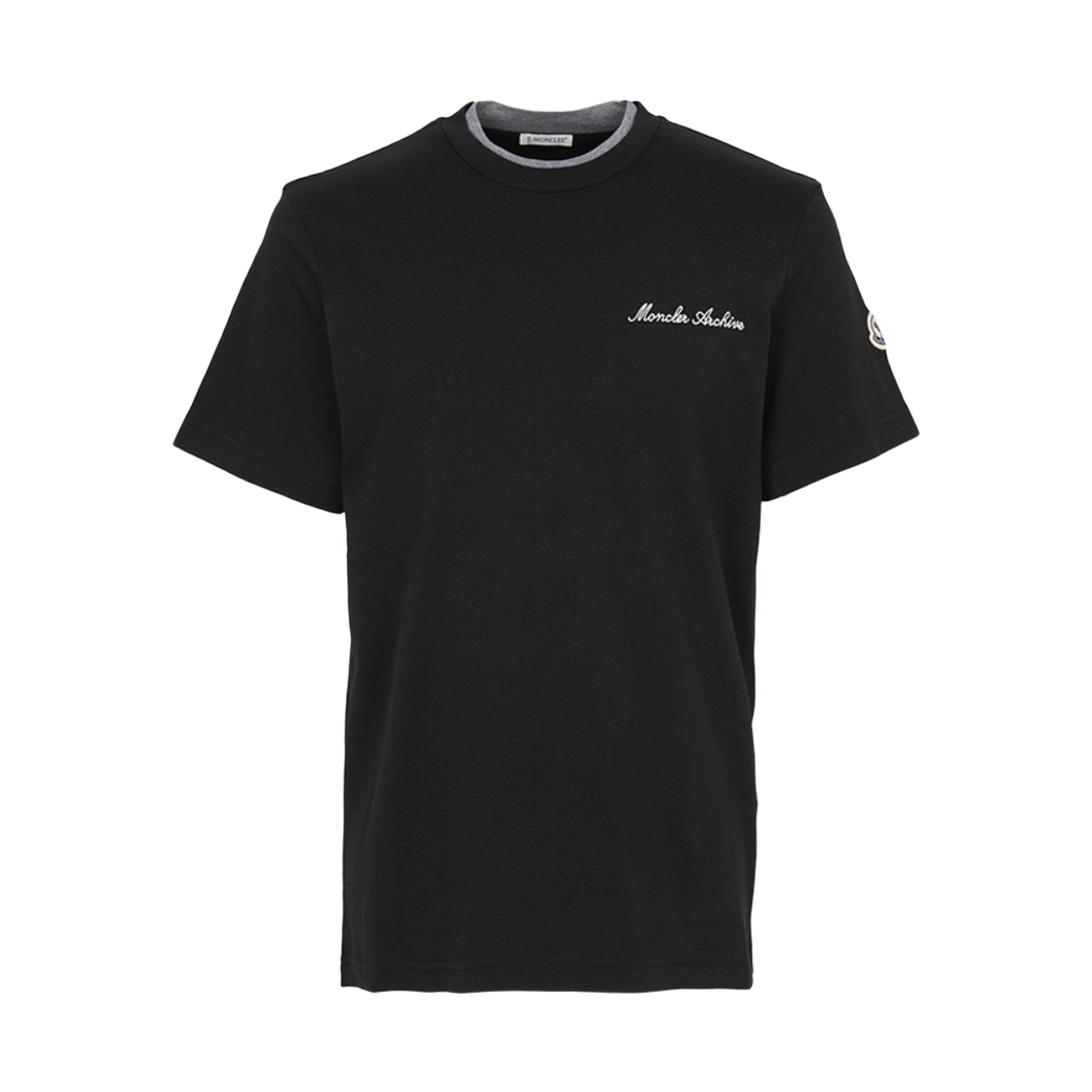 L1-091-8C00015-89AYY-999 Moncler Logo Embroidered Cotton T-Shirt Black - 26SS