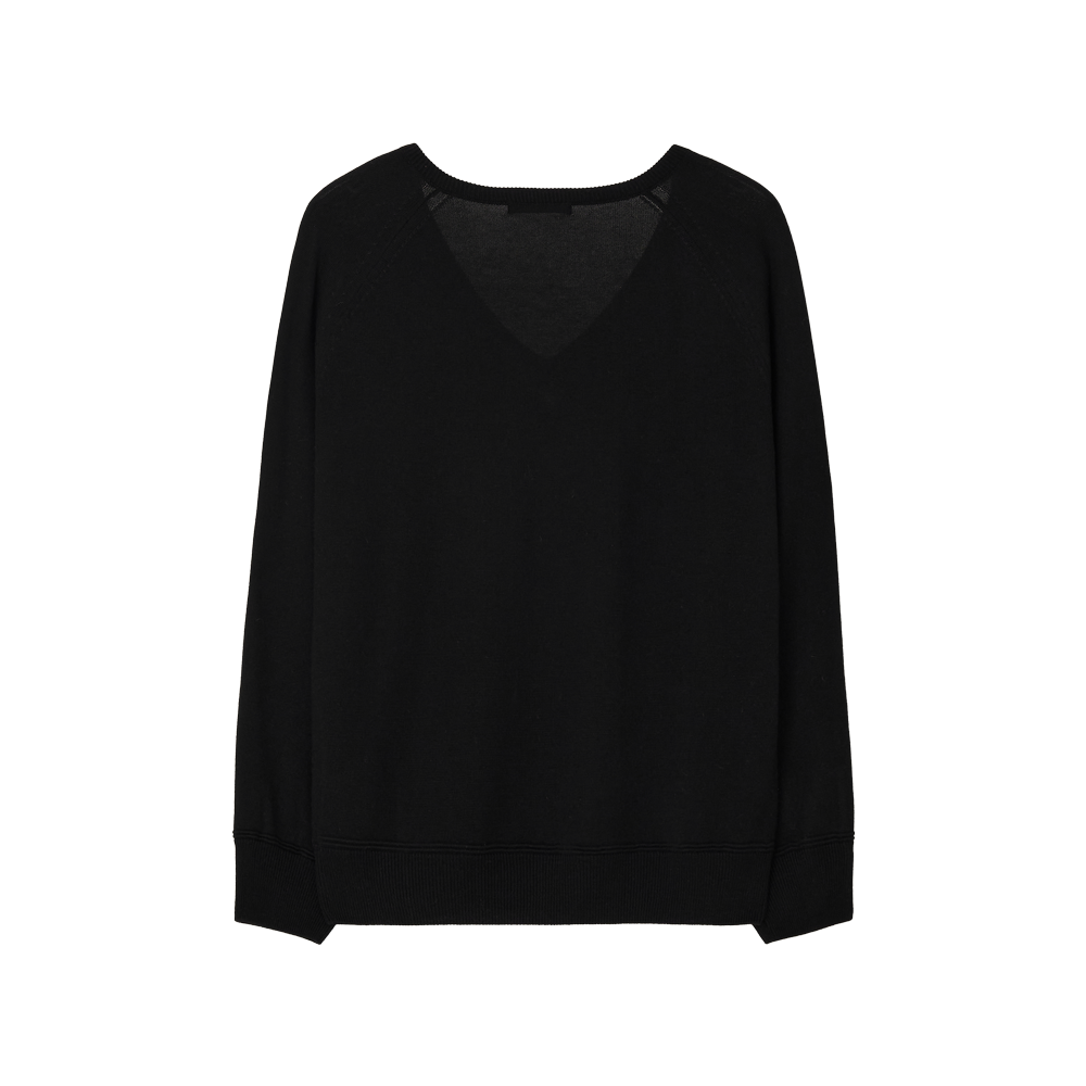 지비에이치 어패럴 루즈 브이넥 니트 / 블랙(GBH APPAREL Loose V-Neck Knit / Black) - 2
