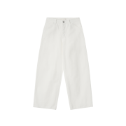 GBH APPAREL Wide Cinch-Back Jean / White