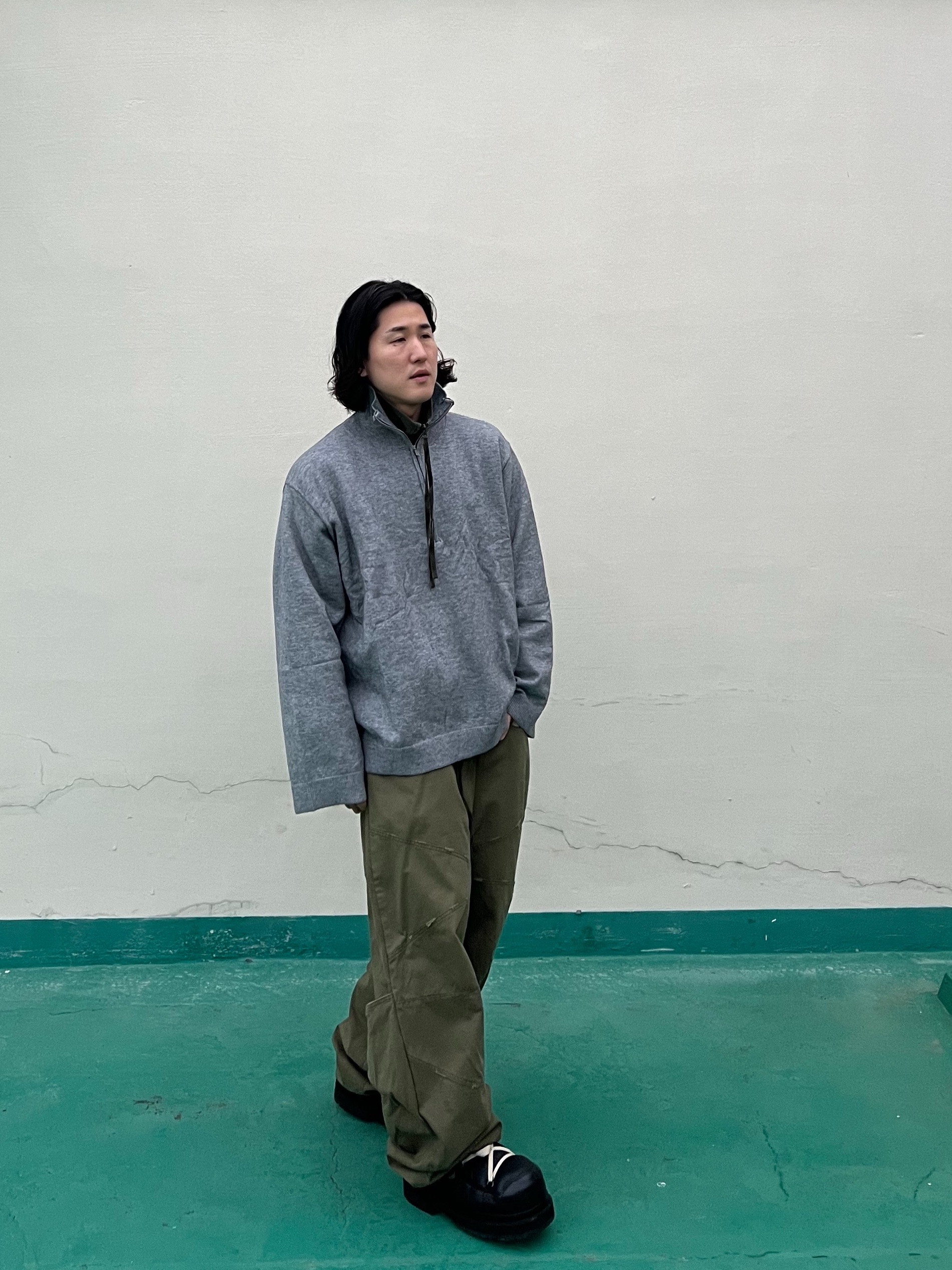 Undermycar Multi Patched Vintage Gaor Zip-Up Khaki - 25SS 착용 스타일 - 3
