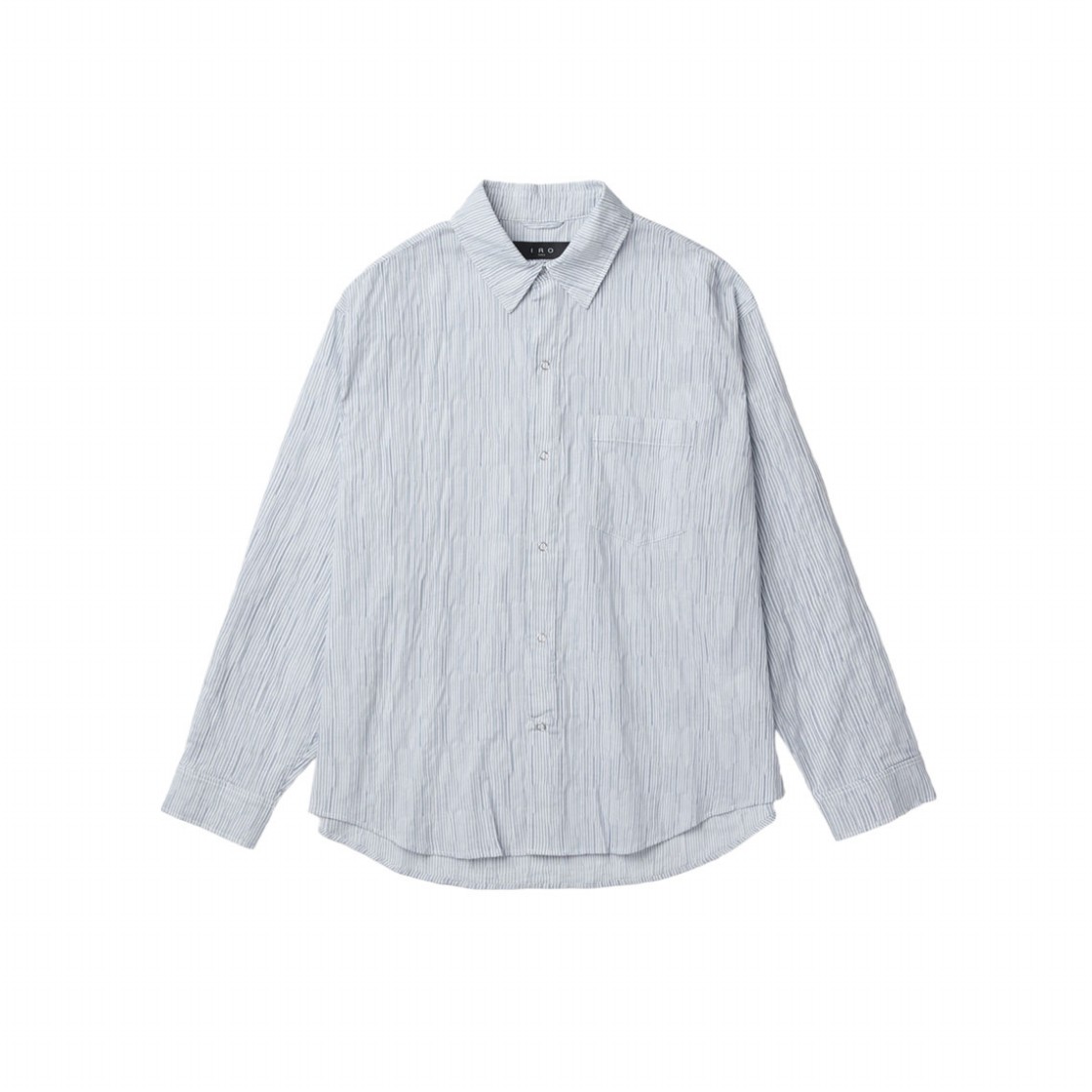 IQSFM26705BKP IRO Zephyr Stripe Crease Long Sleeve Shirt Pattern Black