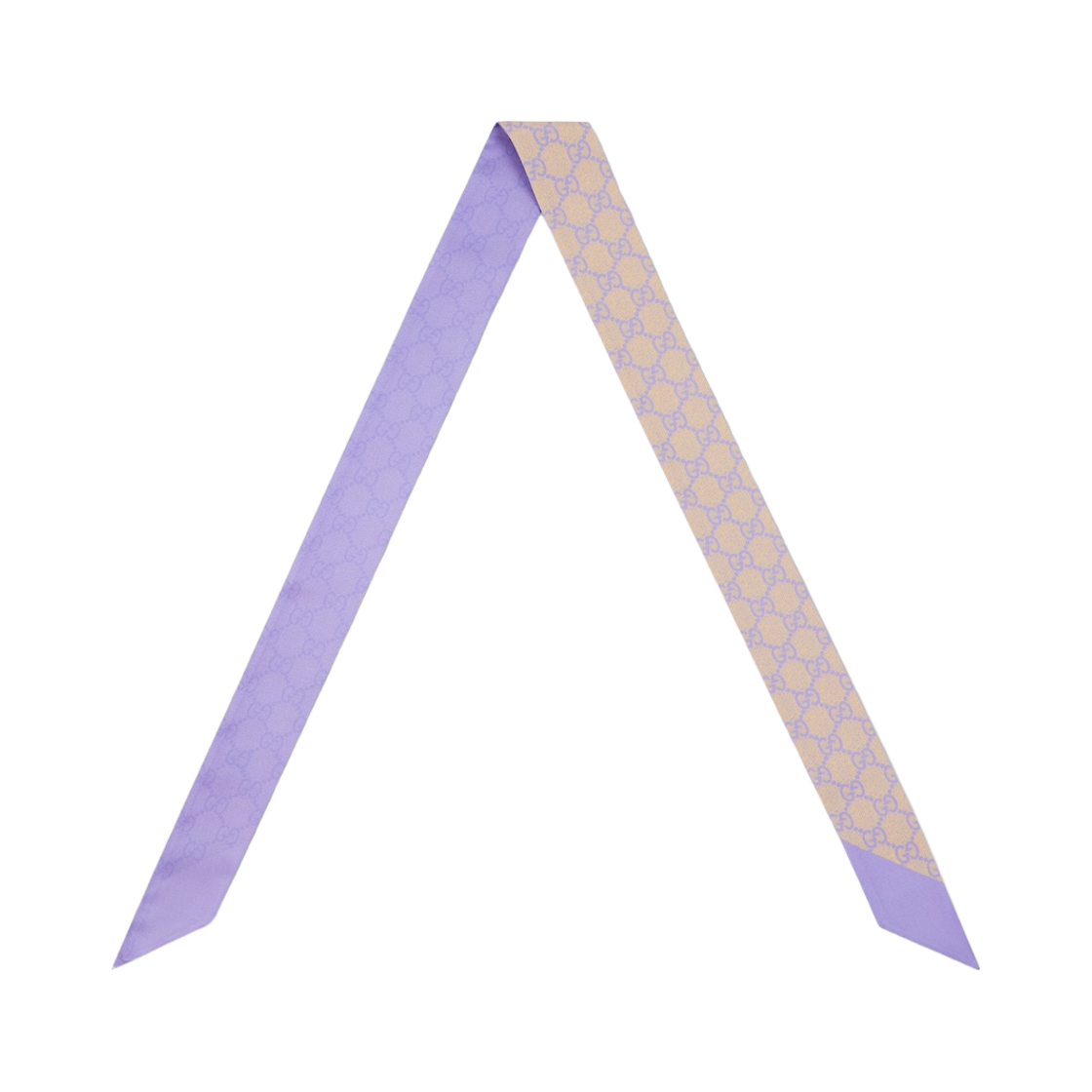 (W) 구찌 GG 실크 트윌 리본 베리에이션 라일락 베이지((W) Gucci GG Silk Twill Ribbon Variation Lilac Beige) - 1