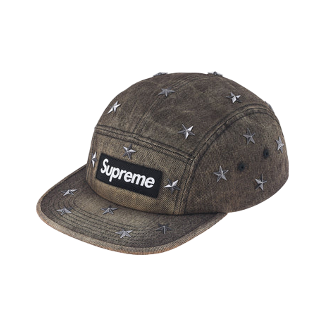 슈프림 스타 스터드 데님 캠프캡 워시드 블랙 - 26SS