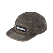 Supreme Stars Studded Denim Camp Cap Washed Black - 26SS