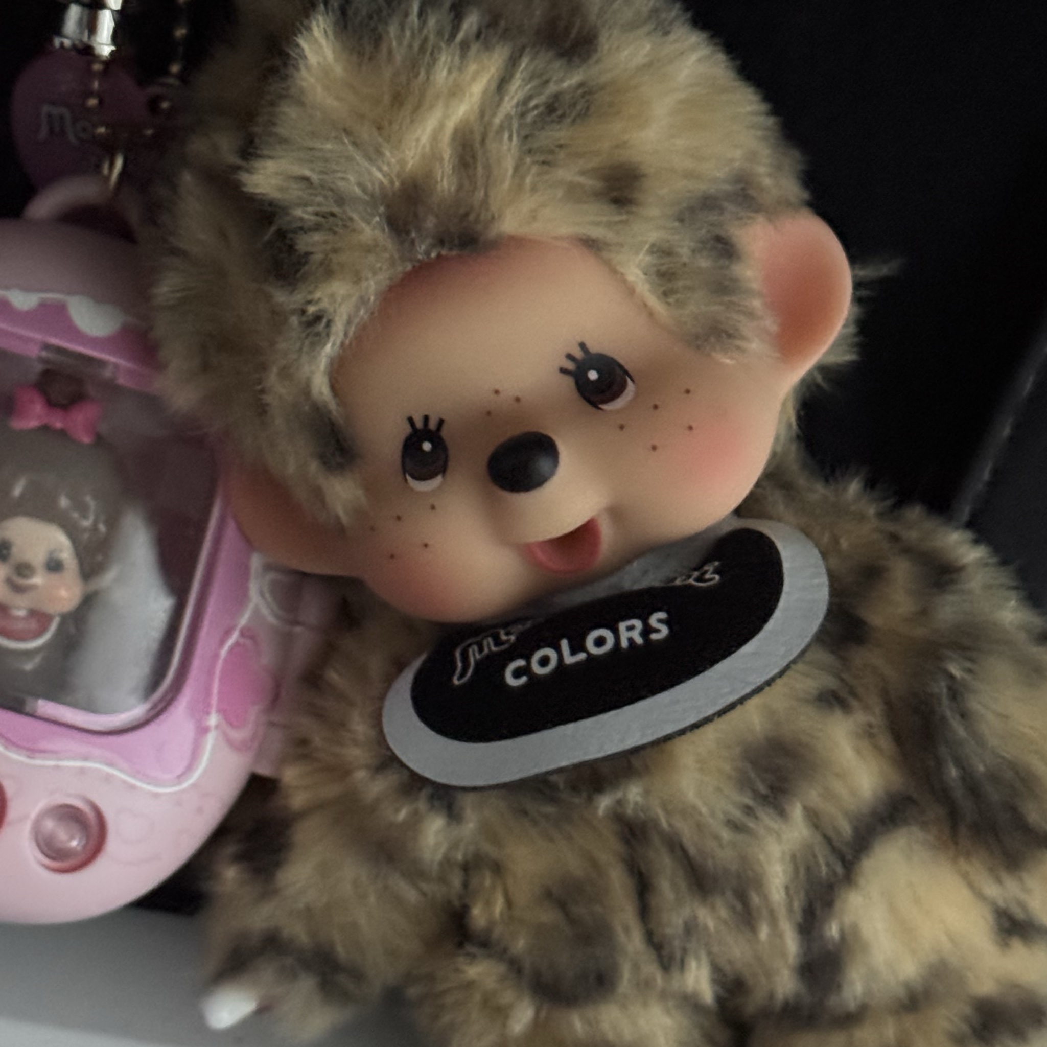 Monchhichi Colors Keychain Leopard Print 착용 스타일